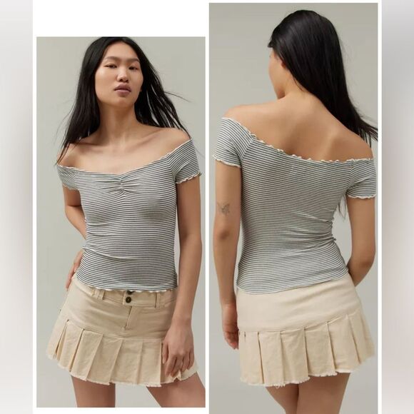 Urban Outfitters Tops - Urban outfitters BGD Michelle striped off the shoulder top size small